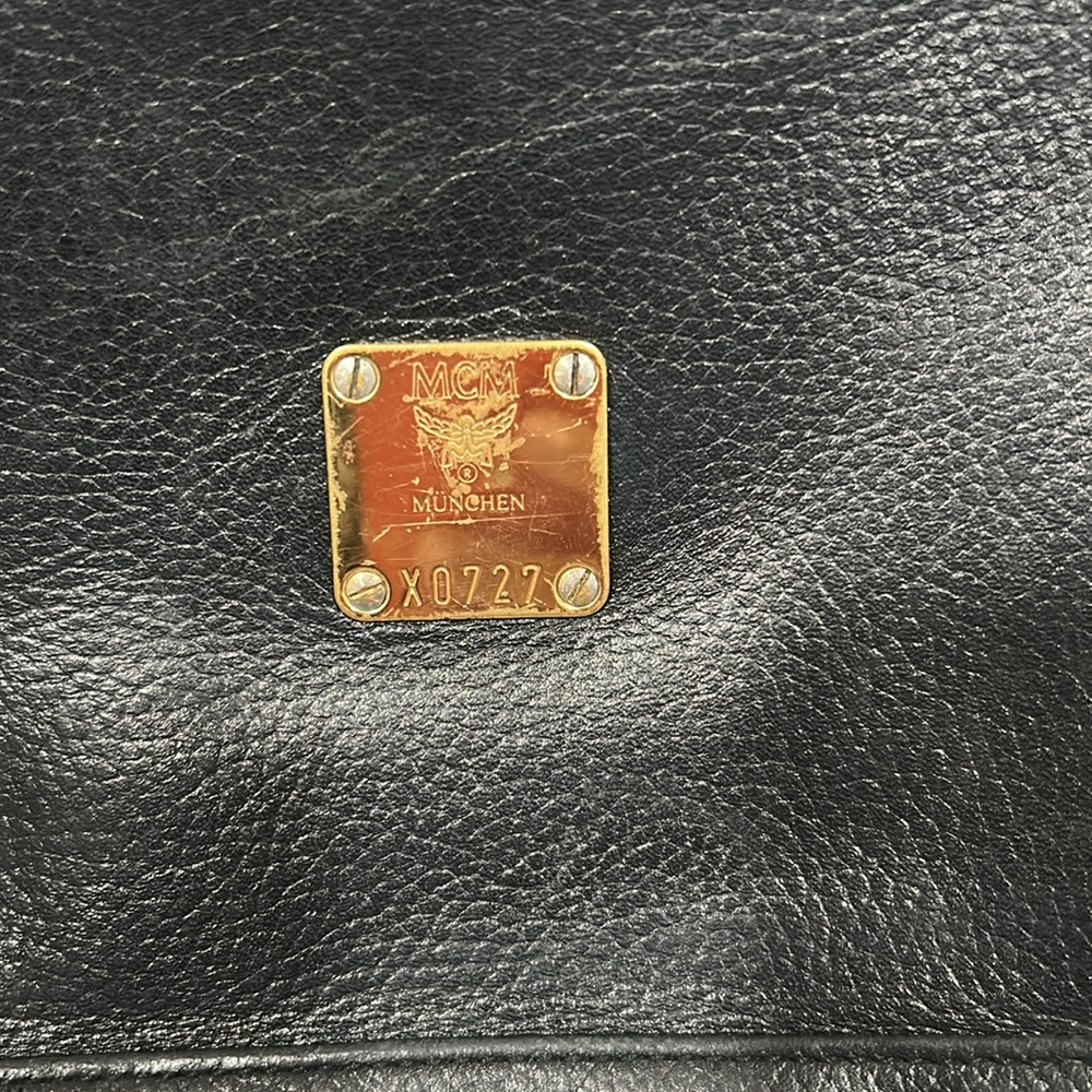 MCM Black Leather Crossbody Bag with Gold Accents - Picture 2 of 9